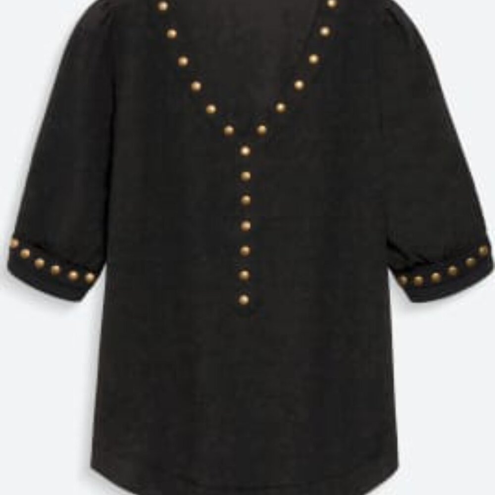 Lisbon Stud Detail Blouse Black L